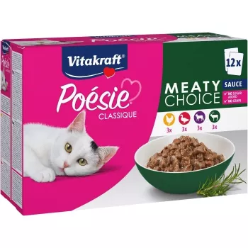 Slapjā kaķu barība Vitakraft Poésie Classique Meaty choice 12 x 85 g — mājputni, pieaugušiem kaķiem