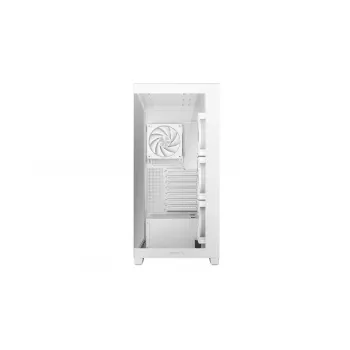 PC korpuss DeepCool CG580 4F V2 Midi Tower Balts — ATX, rūdīts stikls, 3x120mm sānu ventilatori, 360mm sānu radiatora atbalsts