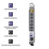 Qoltec 50168 pārsprieguma aizsargs 8 kontaktligzdas 230 V 3 m pelēks