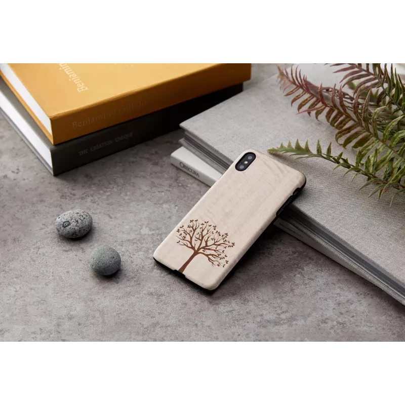 Telefona maciņš no ābola koka iPhone XS Max — melns