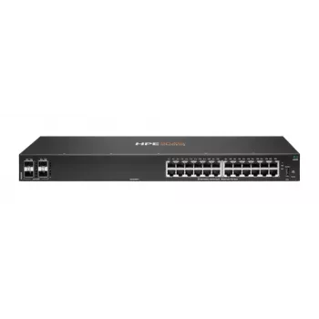 HPE Aruba 6000 24G 4SFP Switch - pārvaldāms L3 slēdzis, 24 x Gigabit Ethernet + 4 x SFP, sānu gaisa plūsma, stiprināms statīvā