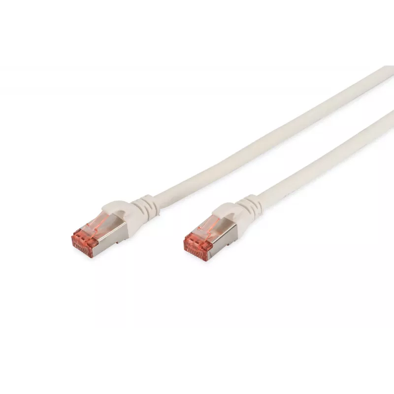 DIGITUS Professional - Patch-Cable - RJ-45 (Tēviņš) uz RJ-45 (Tēviņš) - 10,0 m - SFTP - CAT 6 - IEEE 802.3 - Bez halogēna, Liets, Bezāķa - Balts (DK-1644-100/WH)