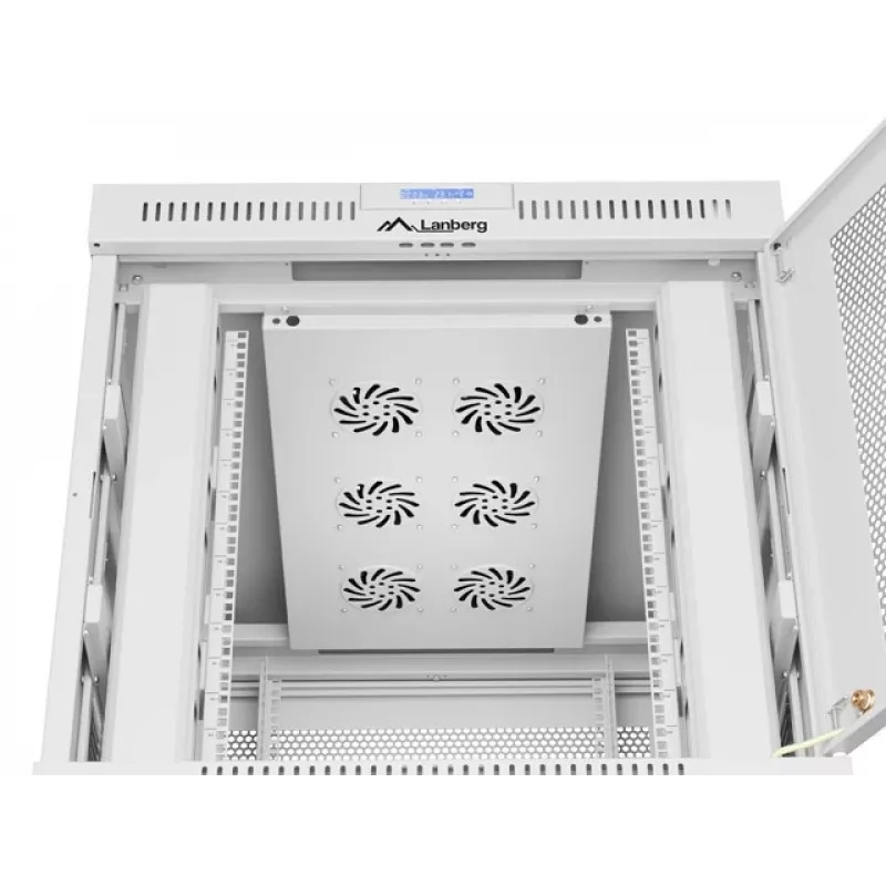 Rack skapis LANBERG FF01-8015-23SL 19 collu 15U, pelēks, perforētas priekšējās durvis