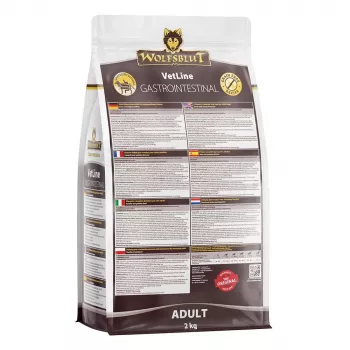 Sausā suņu barība Wolfsblut VetLine Gastrointestinal Duck 2 kg — veterinārā diēta gremošanas atbalstam