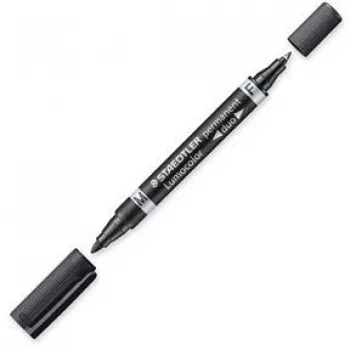 Pastāvīgais marķieris Staedtler Lumocolor Duo Fine/Bullet Tip Melns