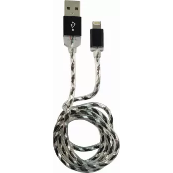 LC-Power USB-Lightning kabelis 1m melns/sudrabs
