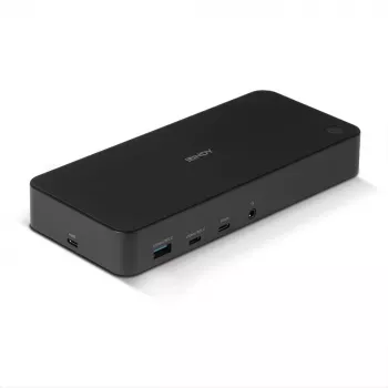 Lindy DST-Pro Universāla USB-C un Type A hibrīda klēpjdatora dokstacija - 4K HDMI, 2x4K (DP vai HDMI)