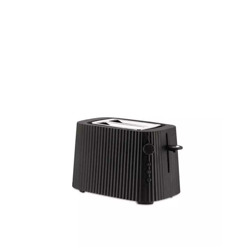 Grauzdētājs Alessi MDL08B Melns — Plissé dizains, 6 grauzdēšanas līmeņi, bagelis/atkausēšana/uzsildīšana, 340×185×250 mm