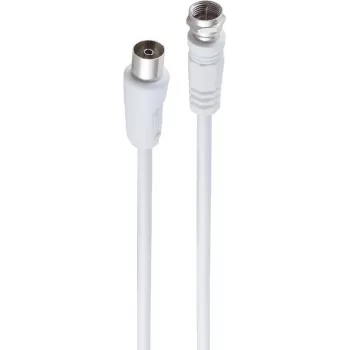 shiverpeaks ®-BASIC-S--Antenas kabelis, 100% ekranēts, F-Spraudnis uz Coax savienotāju, RG 59, > 80 dB, Balts 1,5m (BS80072-32)