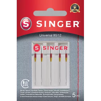 SINGER adatu komplekts Universāls 80/12 audumiem, 5 gab.