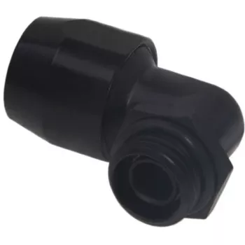 Alphacool HF skrūvējamais savienotājs TPV Metāls - 90° pagriežams 12,7/7,6mm - Melns (17455)