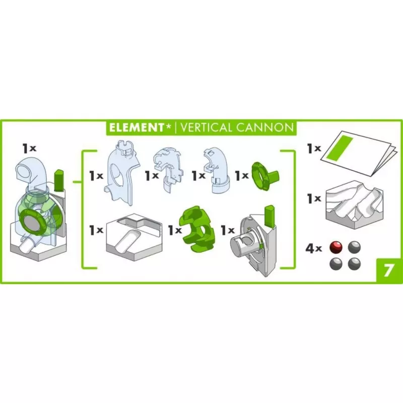 Ravensburger GraviTrax Elements Vertikālais lielgabals – trases papildinājums (27465) marmora lodīšu sistēmām