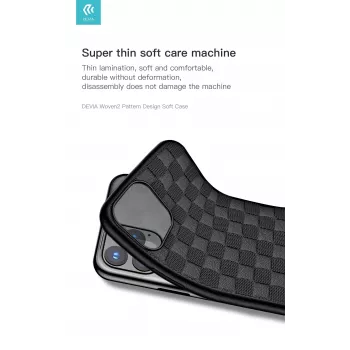 Mīksts aizsargmaciņš Devia Woven2 iPhone 11 Pro Max, austā tekstūra, melns