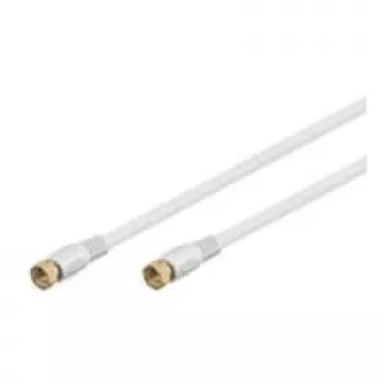 Wentronic Goobay SAT savienojuma kabelis, 100% ekranēts, apzeltīts, balts, 10 m - F-spraudnis F-spraudnis (67289)