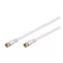 Wentronic Goobay SAT savienojuma kabelis, 100% ekranēts, apzeltīts, balts, 10 m - F-spraudnis F-spraudnis (67289)