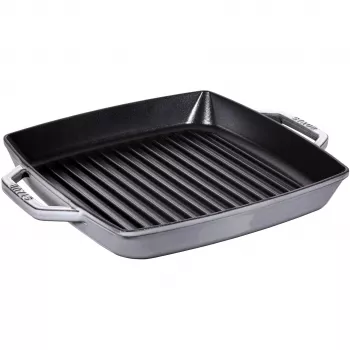 Grila panna Staub 40511-684-0 Kvadrātveida 28 cm, indukcijai piemērota, grafīta pelēka