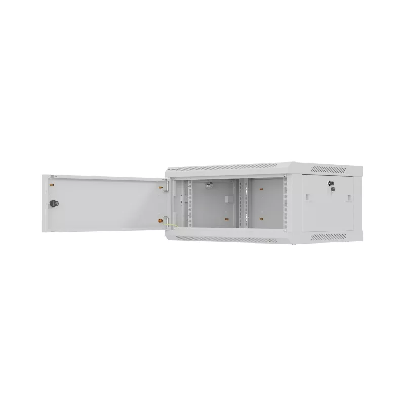 Pie sienas montējams 19 collu instalācijas skapis LANBERG WF01-6404-00S 4U 600×450 mm, pelēks