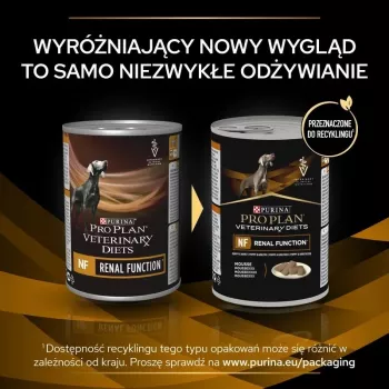 Slapjā suņu barība PURINA Pro Plan Veterinary Diets NF Nieru Funkcijas Terapeitiskā, cūkgaļa, 400 g skārdenē