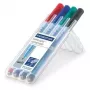 Marķieris Staedtler Lumocolor correctable 305, 4 gab., melns, zils, zaļš, sarkans, M