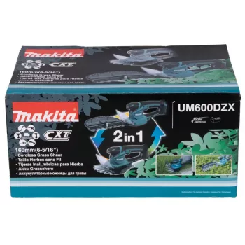 Makita UM600DZX bezvadu zāles šķēres Melna, Zila 12 V
