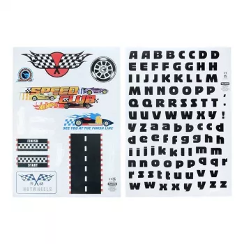 Sienas uzlīmes Paladone Hot Wheels Personalisation PP13745HW — dekoratīvas pašlīmējošas uzlīmes bērnu istabai