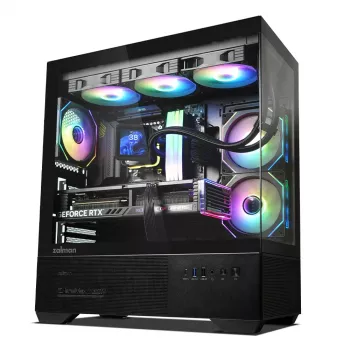 Korpuss CHRONIX V2 Mid Tower ARGB ventilators x3 melns