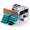 Jonsbo N4 WHITE mikrotornis Mini-ITX ar rūdītu stiklu
