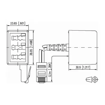 METZ CONNECT BTR - Telefona adapteris - RJ-45 (vīrietis) - TAE-NFN (sieviete) - 10 cm (130450440101-E)