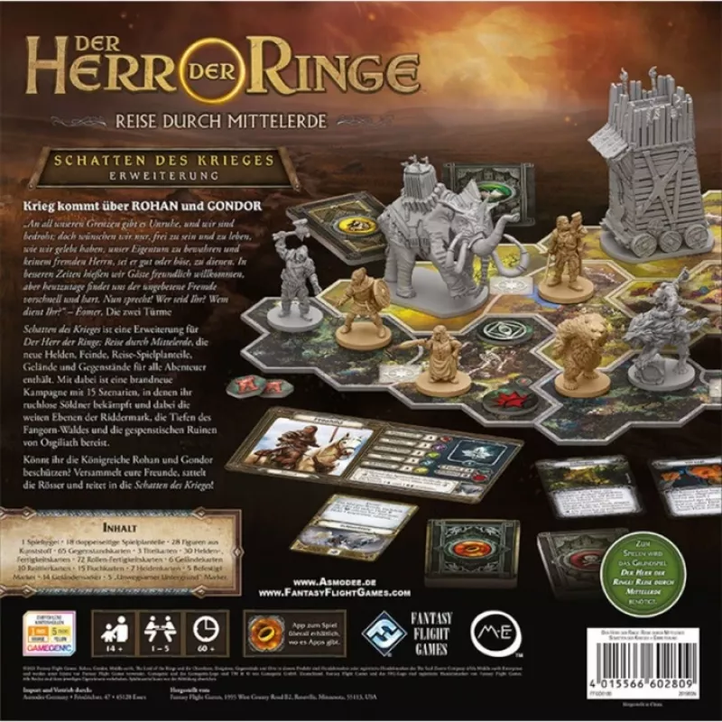 Asmodee Gredzenu Pavēlnieks - Ceļojums pa Viduszemi: Kara Ēna, Galda spēle