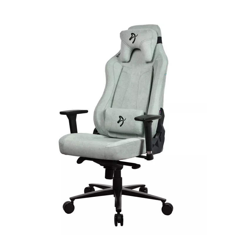 Spēļu krēsls Arozzi Vernazza SoftFabric Pearl Green — ergonomisks auduma sēdeklis