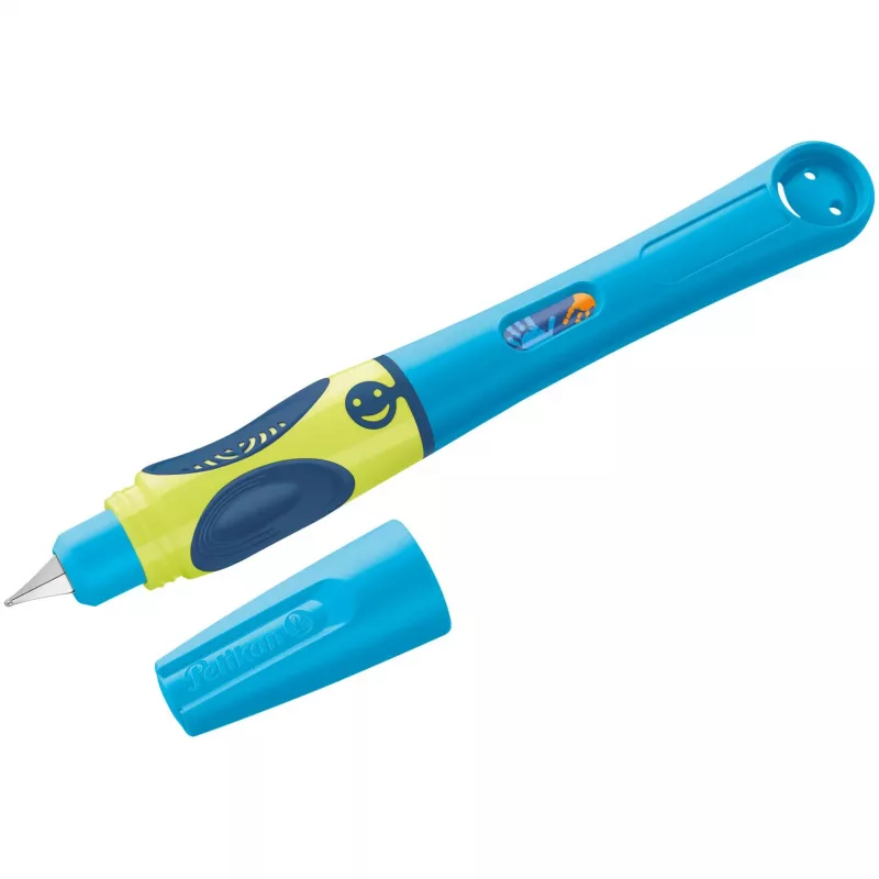 Pildspalva Pelikan griffix® labročiem - Neon Fresh Blue - zila - kasetņu pildīšanas sistēma - plastmasa - nerūsējošais tērauds - labročiem (820363)