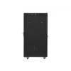 Montāžas skapis 19 inch 27U 600x800 melns, perforētas durvis ar LCD (plakanā iepakojumā)
