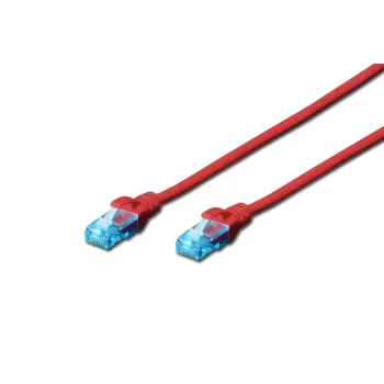 Tīkla vads DIGITUS CAT 5e U/UTP, 1 m, RJ-45–RJ-45, sarkans