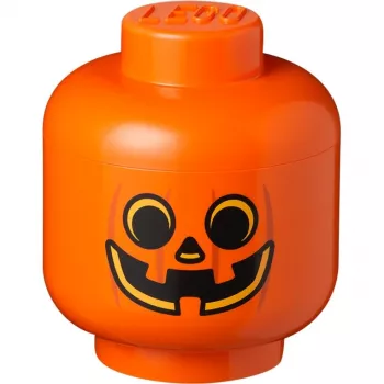 Uzglabāšanas kaste Room Copenhagen LEGO Storage Head Pumpkin liela oranža/melna