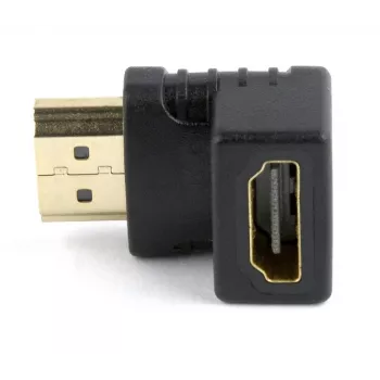 HDMI pagarinātājs GEMBIRD A-HDMI90-FML, HDMI uz HDMI, 90° leņķa adapteris, melns