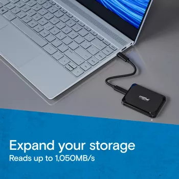 Ārējais SSD Crucial X9 2 TB USB Type-C 3.2 Gen 2 Melns