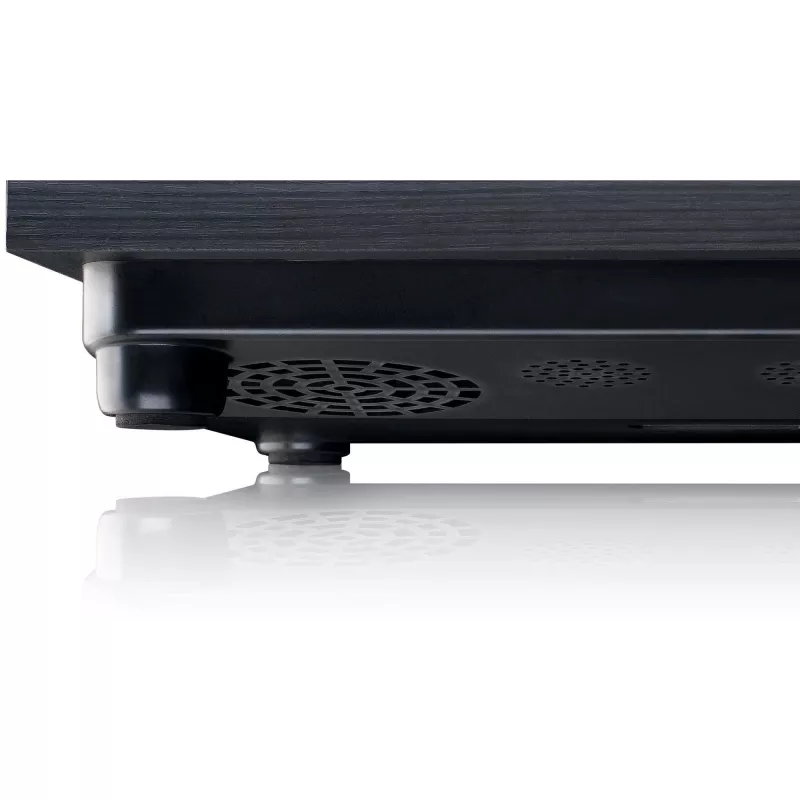 Lenco LS-10 Black – Belt-drive audio atskaņotājs ar iebūvētiem skaļruņiem, 33/45 RPM, RCA izeja, austiņu ligzda