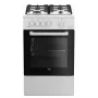 Brīvi stāvoša gāzes plīts Beko FSG52020FW, melna/balta