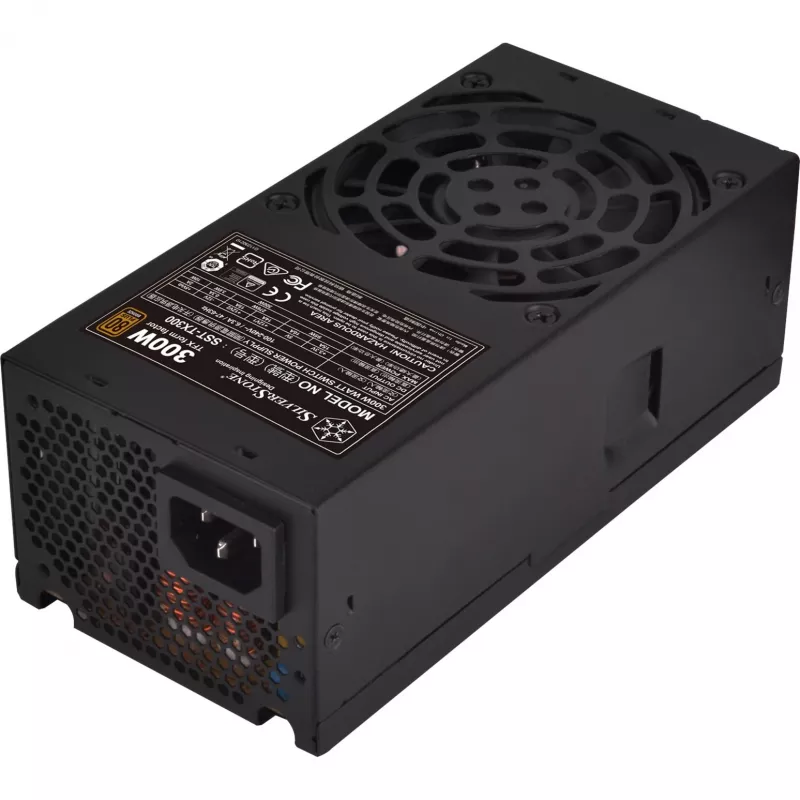 SilverStone TFX Series SST-TX300 - iekšējais barošanas bloks - TFX12V / ATX12V 2.4 - 80 PLUS Bronze - maiņstrāva 100-240 V - 300 W - aktīvā PFC - melns (SST-TX300)