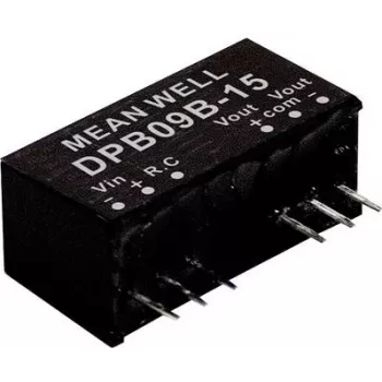 MEAN WELL DPB09B-15 — 9 W sprieguma pārveidotājs, 15 V izeja, 18–36 V ieeja