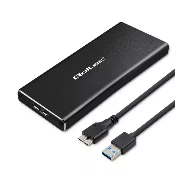Ārējais M.2 SATA SSD korpuss QOLTEC 51854 USB 3.0 bezinstrumentu