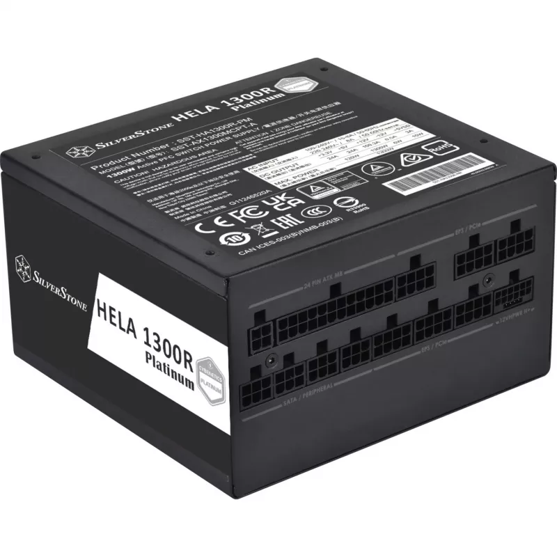SST-HA1300R-PM 1300W, PC barošanas bloks melns, 9x PCIe, kabeļu pārvaldība, 1300 vati