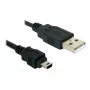 USB kabelis DeLOCK 82252 USB 2.0 1,5m USB A Mini-USB B Melns