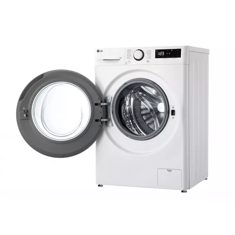 LG F2WR508SWW priekšējās ielādes veļas mašīna, 8 kg, 1200 RPM, tvaika funkcija