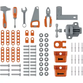 Bērnu rotaļu darbagalds SMOBY Black & Decker Model 2025 ar instrumentiem un aksesuāriem