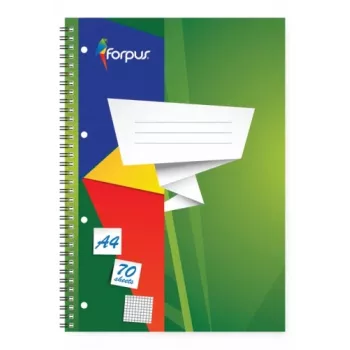 Piezīmju klade ar spirāli Forpus, A4/70, līnijots, mīkstie vāki 0722-003