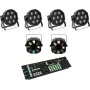 LED grīdas komplekts EUROLITE SLS-7 HCL 4x + LED FE-700 2x ar DMX Color Chief kontrolieri
