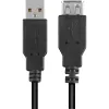 USB 2.0 pagarinātāja kabelis, USB-A spraudnis > USB-A ligzda (melns, 3,0 m, dubultekrāns)
