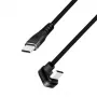 LOGILINK CU0190 Kabelis USB 2.0 Type-C C/M leņķa savienotājs uz USB-C/M alumīnija melns 1m