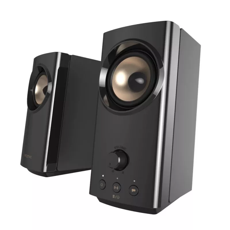 CREATIVE T60 2.0 kompaktie Hi-Fi galda skaļruņi ar skaidru dialogu un Surround skaņu, Sound Blaster SmartComms Kit, USB-C audio un mikrofona pieslēgvietām